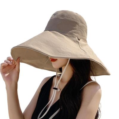 China Large Brim Summer Leisure Fashion Multifunctional Sun Hat Foldable Female Fisherman Hat for sale