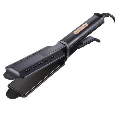 China 2021 New Design Hotel Four-speed Temperature Ceramic Tourmaline Adjustment 2 IN 1 Hair Straightener Ionic Fast Warm-up Curling Iron for sale