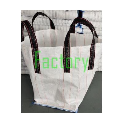 China 1 Ton First Builders Pp Jumbo Bag 500Kg 1000Kg 1200Kg Large Building Breathable Plastic Bag For Gravel for sale