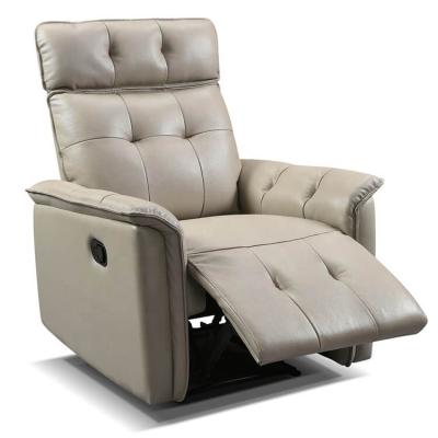 China European Recliner Chair Leather Furniture Home Style Simple White Metal Manual Carton Packing Living Room Customized Modern Sofa for sale