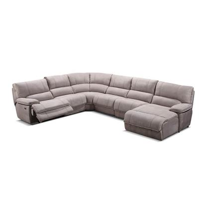 China Recliner Factory Supply European 7 Seater Fabric Recliner Corner Sofa Set Living Room Sectional Sofas for sale