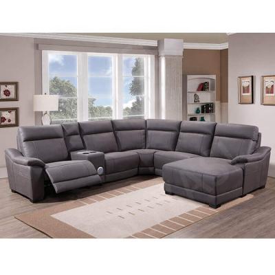 China Luxury Leather Sectional Recliner Chair 7 Seater Relciner Leather Electric Sofa Recliners Sofa for sale