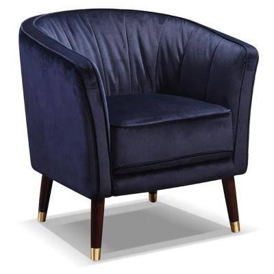 China Cheap Accent Price Mid Century Comfort Blue Velvet Chair For Living Room for sale