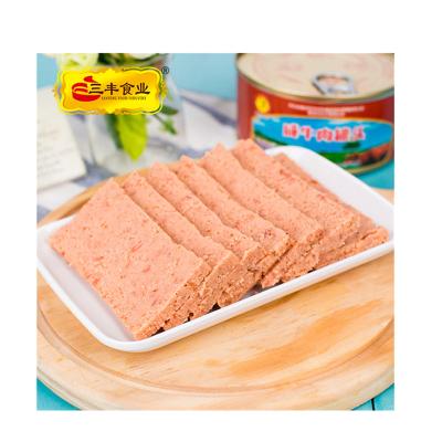 China Free Sample OEM Canned Premium Quality 340g Flesh Luncheon Meat Canned Corned Beef Tin Canned for sale