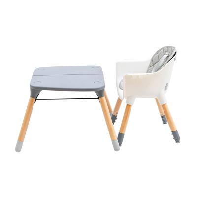 China Brightbebe Solid Wood Design Factory New Directly 4 in 1 Portable Multifunctional Wooden Convertible Baby Dining Chair for sale