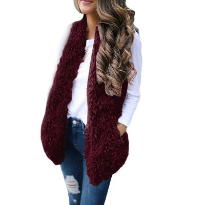 China New Fashion Waterproof Outerwear Ladies Sleeveless Vest Fluffy Hot Selling Long Fur Invests Women's Vests Vests for sale