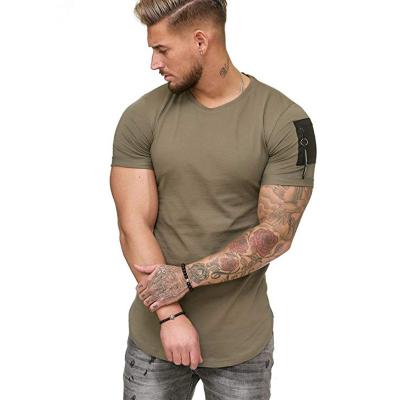 China 2022 Summer Men's Breathable T-shirt Plain Vintage Splicing Big Casual T-shirt Men for sale