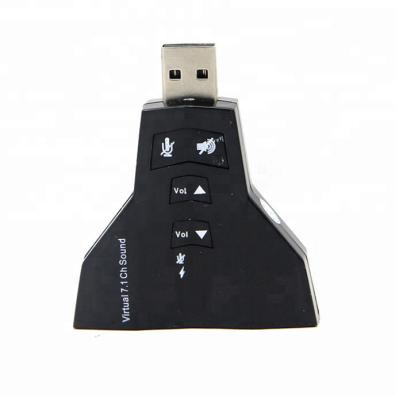 China Virtual 7.1 Channel 3D Sound Card USB Computer Sound Card Multifunctional Aircraft Computer External Audio Sound Card for sale