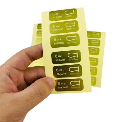 Cina Custom Barcode High Quality Factory Vinyl Logo Label Stickers, Matte Golden Waterproof Self Adhesive Decals in vendita