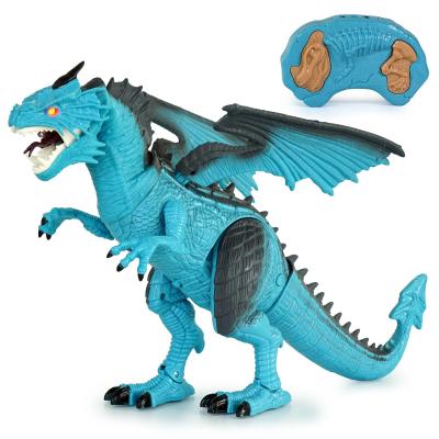 China Modern and simple modern and simple simulation dinosaur paint spray model infrared remote control toy with light for sale