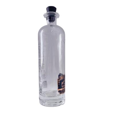 China Shanghai Lin lang custom GIN whisky round shape tequila bottle Liquor glass bottle for sale