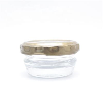 China Linlang factory direct sale 26ml wide mouth large caviar glass jar with metal lid for sale