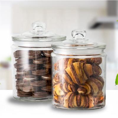 China Linlang shanghai large glass storage bottles jar with lids airtight food jars for sale