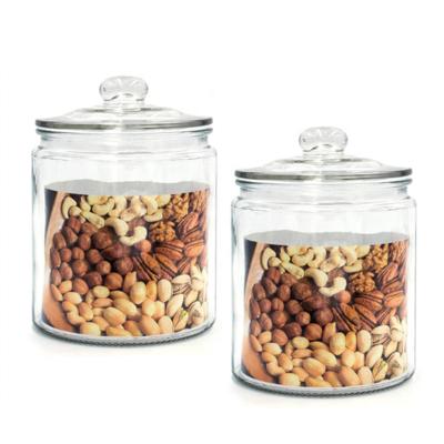 China Linlang shanghai large glass storage jar with lids airtight food jars for sale