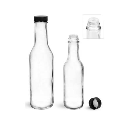 China linlang shanghai premium glass customised hot sauce bottle glass for sauce 5oz /150ml with flip or screw cap and shrink for sale