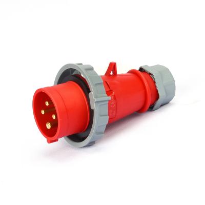 China 3P+PE 4 Pin 32a IP67 Male / Female Industrial Plugs And Socket for sale