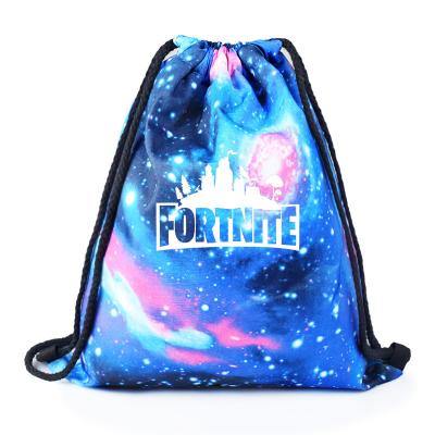 China Portable Olei Cotton Rope Bags Backpack Tote Bags Starry Sky Backpack Canvas Custom Drawstring Bag for sale