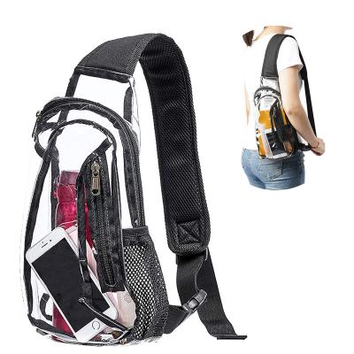 China Factory wholesale fashional clear water proof OLEI cross - body backpack custom clear women men backpack pvc outdoor travel for sale