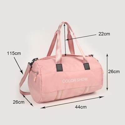 China Custom Logo Training Duffel Bag Multifunction Large Capacity Hot Pink Waterproof Portable Gym Bag Durable Gym Bag With Shoe Compartment for sale