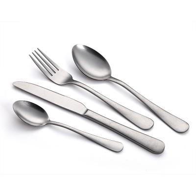 China Viable Wedding Silverware Spoon and Fork 18/20 18/10 Stainless Steel Cutlery Flatware Set for sale