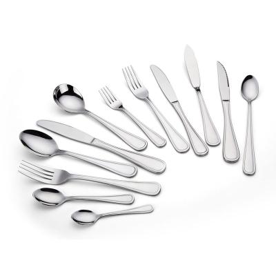 China Disposable Custom Silver Stainless Steel Flatware Set 12 Pieces Knife Spoon Fork Set for sale