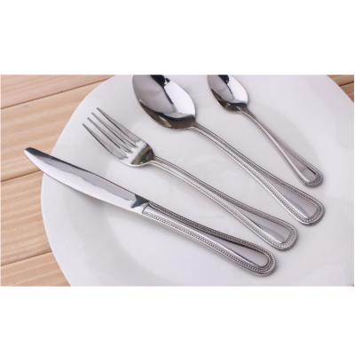 China Viable Wholesale Stainless Restaurant Flatware Restaurant Stainless Steel Spoon Knife Fork Luxury Cutlery Set for sale