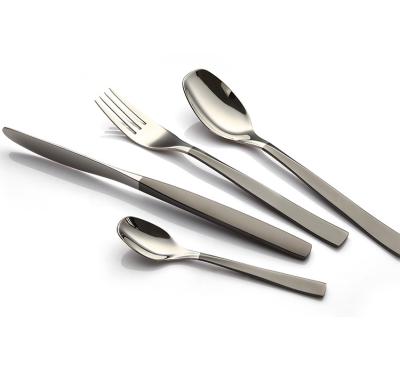 China Sustainable Hand Flatware Polish Black Set Stainless Steel Cutlery for sale