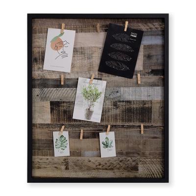 China Morden HOFINE Customizable Plastic Wall Decoration Rectangle Hemp Rope Clip Postcard Photo Frame for sale