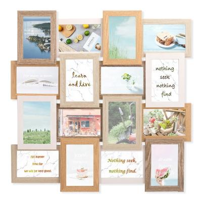 China Modern Custom Wooden Multicolor MDF Combination Picture Frame Wall Dining Room Decoration for sale