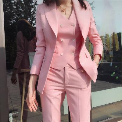 China Anti-Wrinkle Wish Hot Selling Women Three Piece Elegant Casual Suit British Style Party Suit for sale