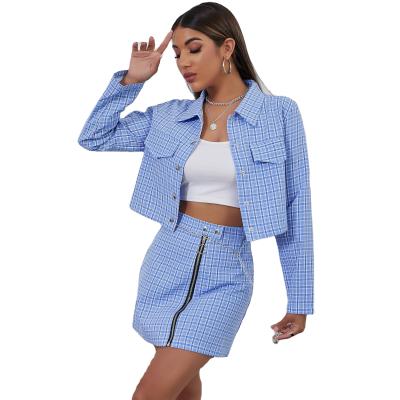 China Breathable Casual Zipper Long Sleeve Pink Tops And Slim Skirts 2 Piece Sets For Women 2021 New Arrivals Spring Summer Clothes for sale