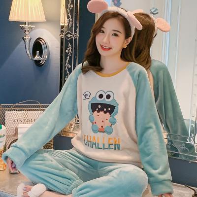 China Winter Plush Thermal Lounge Use Warm Flannel Night Wear Pijama Termica Hombre Pajamas With Heart Women Pajamas Velvet Thermal Sleepwear for sale