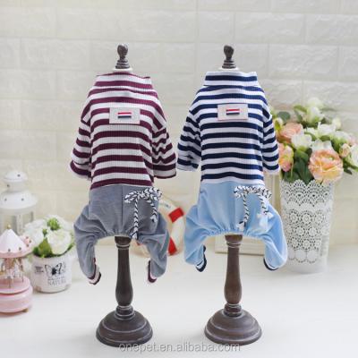 China New Viable Striped Dog Clothes Designer Pet Clothing Winter Design Pet Clothes for sale