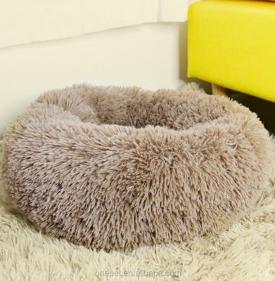 China Breathable Style Luxury Round Plush Donut Bed Pet Dogs Large Size Sofa Bed for sale