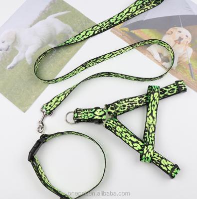 China Manufacturer Price Reflective Natural Nylon Pet Collar Harness Dog Harness Leash Set for sale