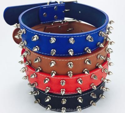 China Viable Wholesale Large Pet Collar Hunting Round Rivet Studded Dog Collar Customized for sale