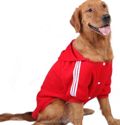 China Designer Pet Clothes Solid Color Stocked Dog Hoodie Clothes Big Dog Coat for sale