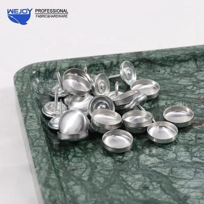 China Wejoy Modern Round Hardware Furniture Sofa Knob Cover Metal Silver Buttons To Cover for sale