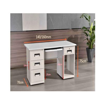 China High performance modern design OEM ODM office home office white steel computer desk with 3 drawers for sale