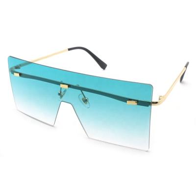 China Plastic One-Piece Square Metal Square Sun Glasses Vintage Oversized Sunglasses 2021 Fashion Shading Retro Sun Glasses Clear Men Women for sale