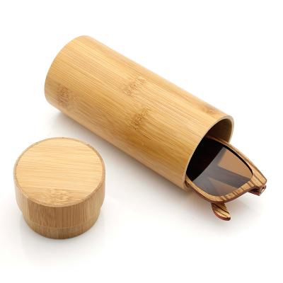 China Glasses Box Custom Round Bamboo Tube Glass Crate Box Natural Bamboo Packaging for sale