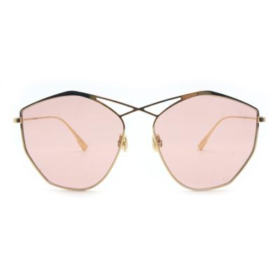 China Wholesale Unique Sun Glass UV400 Bridge Eyewear Ladies Metal Oval Unique Shaped Sunglasses for sale