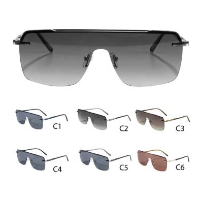 China Fashion Sunglasses 2021 Rimless One-Piece Lens Sports Travel Male Square Sunglasses Shade Sun Glasses for sale