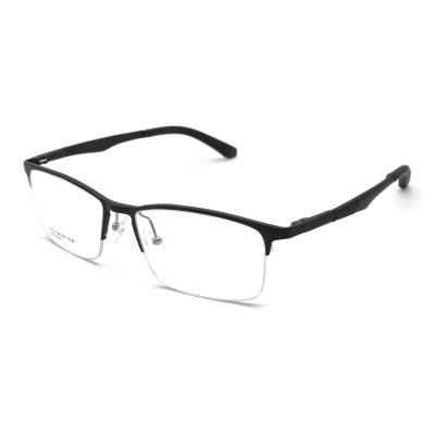 China New Fashionable Men's Factory Wholesale Aluminum Eyeglasses Frame Half Frame Optical Eyeglasses Frame for sale