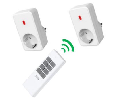 China 433.92mhz Wireless Smart Plug French Remote Control Residential/Multi-Purpose Smart Plug (1remote+2plug) for sale