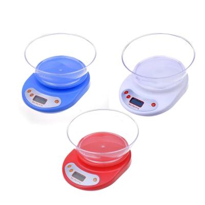 China ABS Plastic Electronic Kitchen Scale With 5kg Bowl for sale