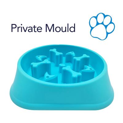 China Sustainable Dog Food Bowl Anti-Engulfment Bowl Dog Cat Slow Feeder Plastic Slow Dog Cat Feeder for sale