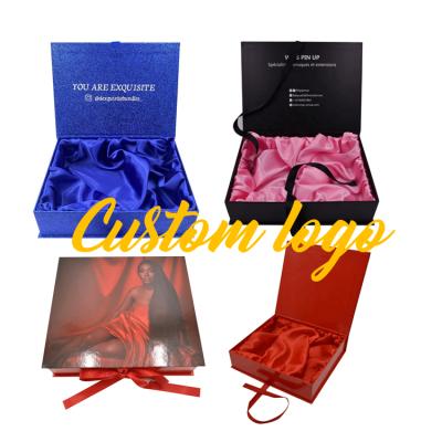 China Custom Materials Gift Wrapping Tape Recycled Paper Foldable Gift Box With Magnetic Closure for sale