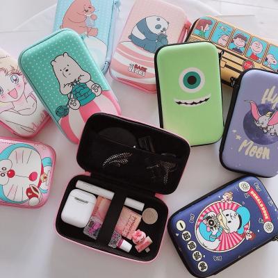 China 10*16.2CM Cute Cartoon Zipper Portable Electronic Product Storage Bag For Earphone Christmas Gift Storage Box for sale