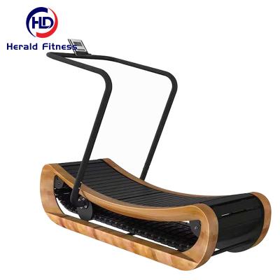 China Safe Herald Fitness Source Factory Sale Indoor Sport Wooden Self-propelled Mechanical Use Treadmill For Home for sale